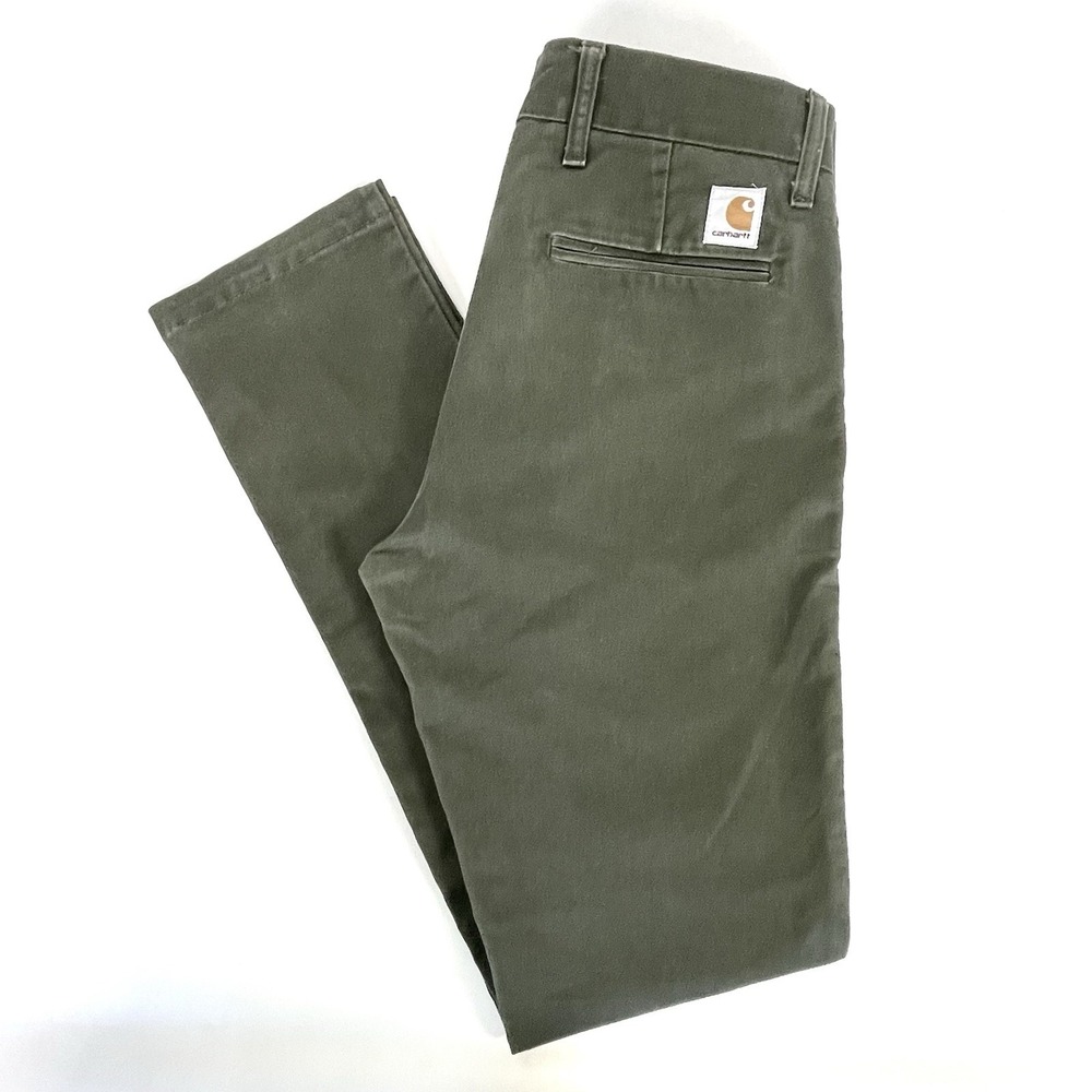 Carhartt WIP Sid Pant Mens 31x34 Olive Green Slim Tapered Chino Pants